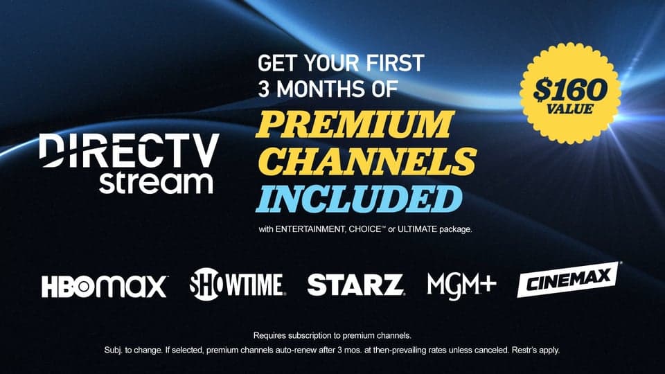 It’s time to level up your TV. We mean it- three rewatches is more than enough 🙅‍♂️. Kick your entertainment up a notch (or ten) with premium channels from DIRECTV STREAM. 🤠