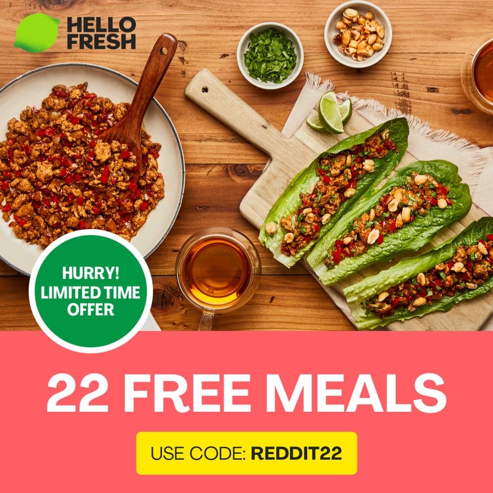 Hey Reddit, HelloFresh here! Our 22 Free Meals offer is only available this January. Be sure to sign up before this offer ends! Use code Reddit22 to sign up today.
