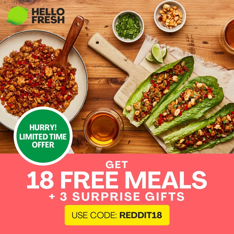 Did I hear this right? 18 Free Meals AND 3 Free gifts? And all I have to do is use the code: REDDIT18? If I weren’t a soulless Reddit ad, I would totally go do that right now.