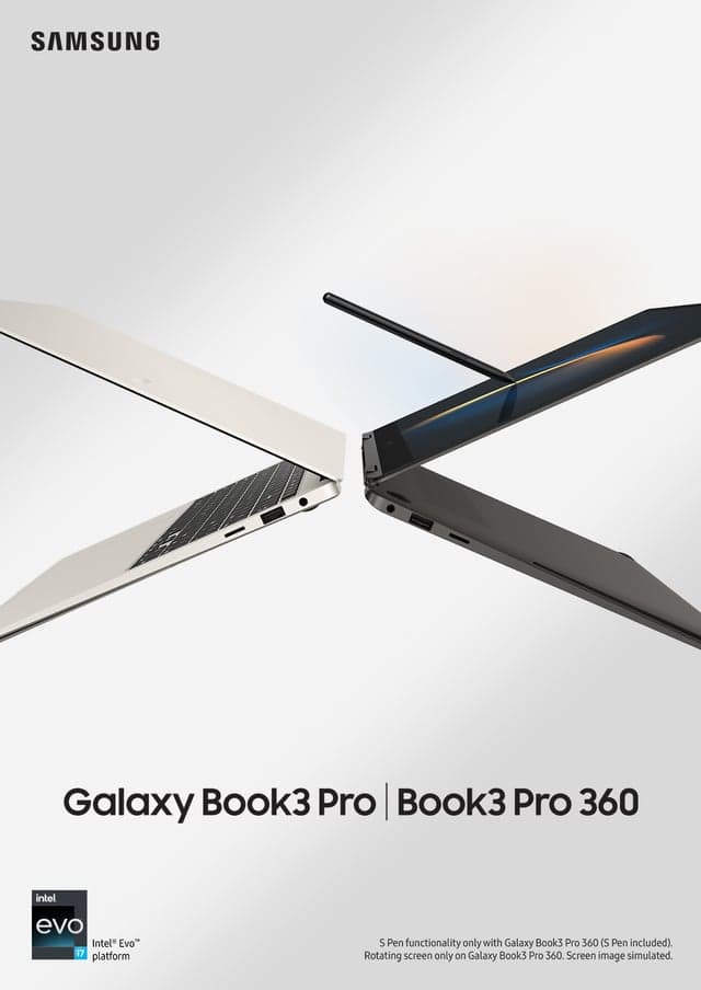 Whether you’re a creator, binge watcher or just want to get things done, both Samsung Galaxy Book3 Pro and Book3 Pro 360 powered by the 13th Gen Intel® Evo™ platform are thin and light enough to let you do what you love from anywhere.