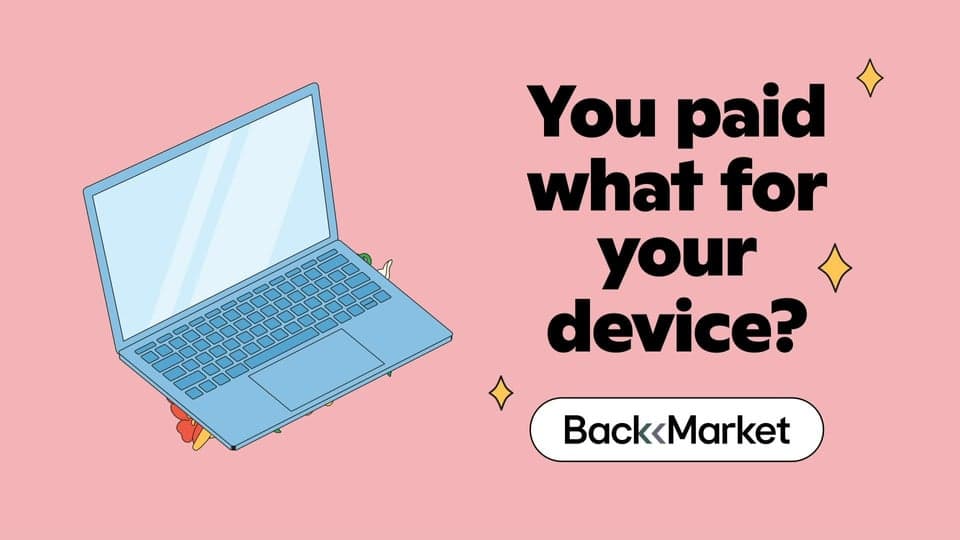 At Back Market, we're all about numbers. Our tech is 70 percent cheaper, we offer a 1 year warranty, and we top all that off with a 30-day money back guarantee.