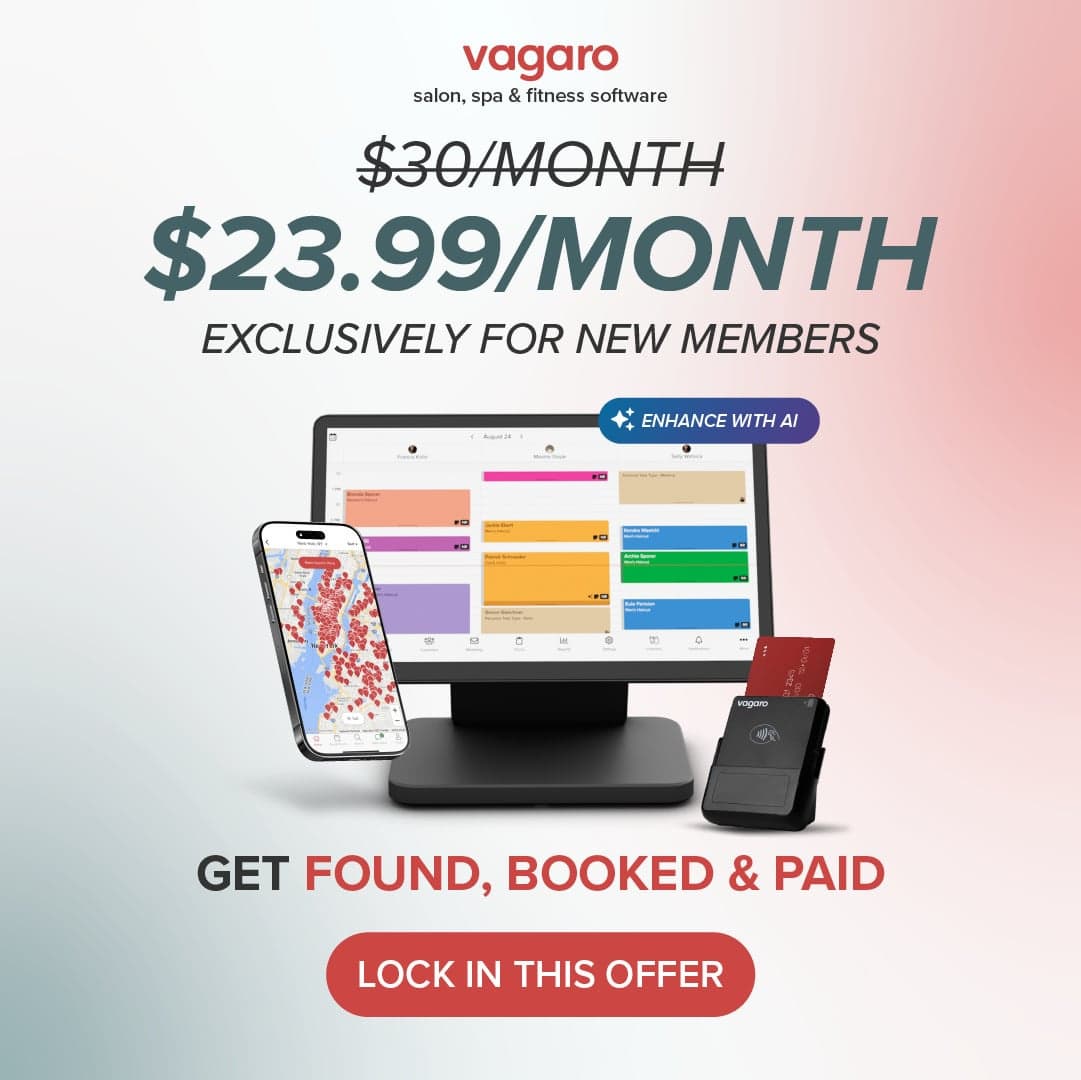 Simplify everything with Vagaro—scheduling, payments, marketing, and more, all in one place. $23.99/month for new members. 👉 Lock in the offer now
