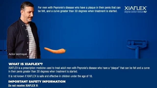 A bend with a bump in your erection might be Peyronie’s disease (PD). Ask a urologist about PD and XIAFLEX® (collagenase clostridium histolyticum). Please see link for Medication Guide &amp; full PI including Boxed Warning re: risk of penile fracture in pinned comment.